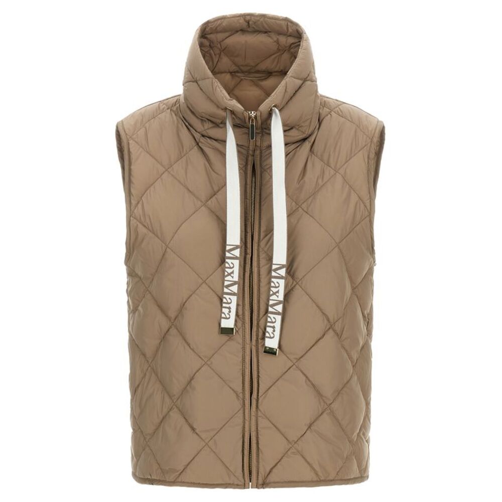 Max Mara Beige Polyamide Sleeveless Women's Jacket